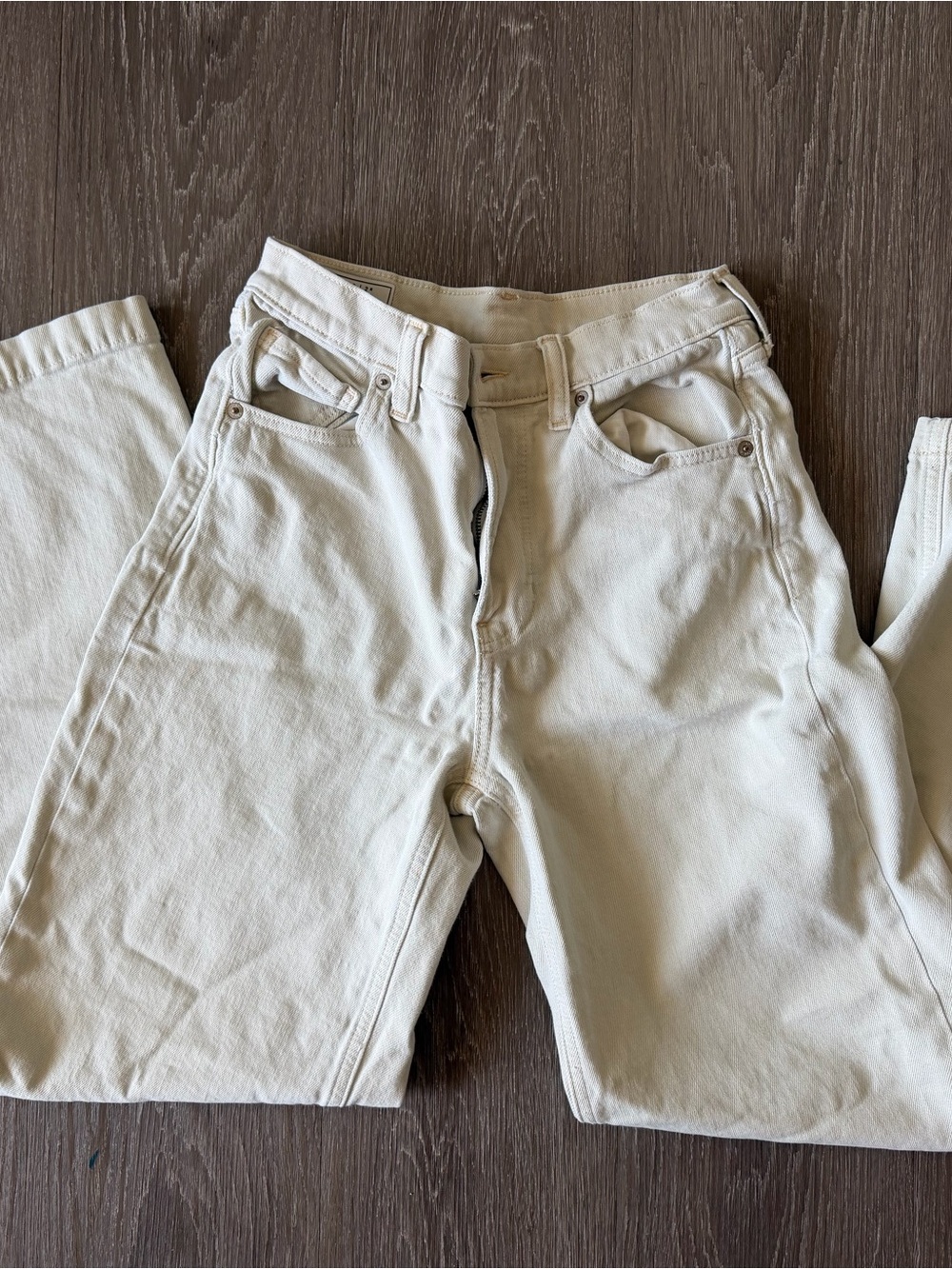 Gap Cream Straight-Leg Pants